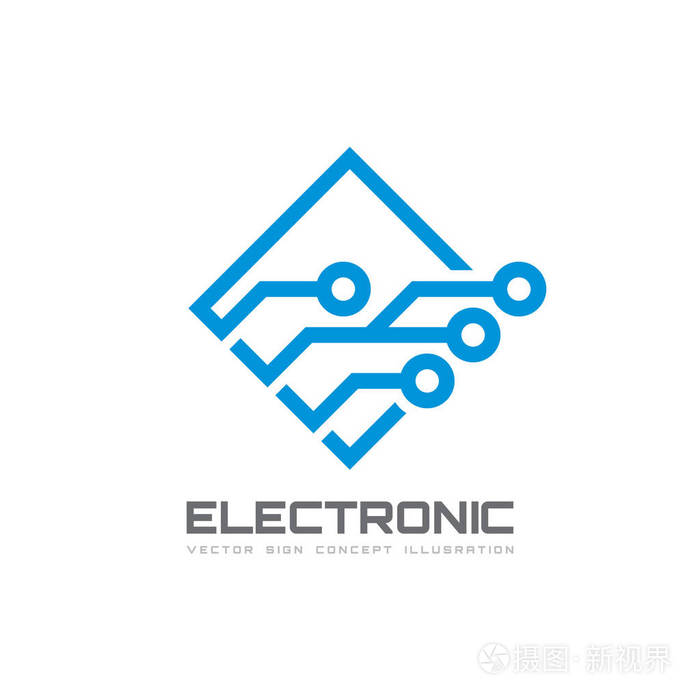 电子技术-企业标识的矢量 logo 模板.抽象的芯片标志.网络,互联网技术